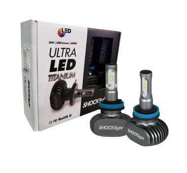 Lâmpada Ultra Led Shocklight Titanium H8 6000k 10000 Lumens 