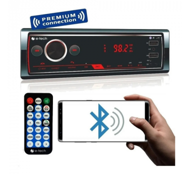 Radio Multimídia Bluetooth/SD Card com 2 entradas USB - 4 saídas 40whats - Etech