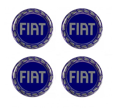 Emblema Calota Fiat Azul Prime - Gm Acessorios