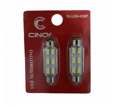 Led Lampada Torpedo 44mm Branco 6 Superled Branco (Par) - Cinoy