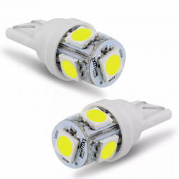 Led Lâmpada Esmagada T10 5 Leds Smd 5050 (Par)