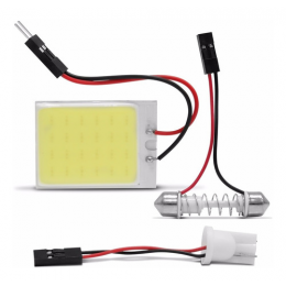 Placa Led 16 Leds COB Com Adaptador T10/Torpedo 26x36mm