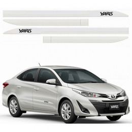 Friso Lateral Pintado Yaris Branco Perolizado Facão - Tiger